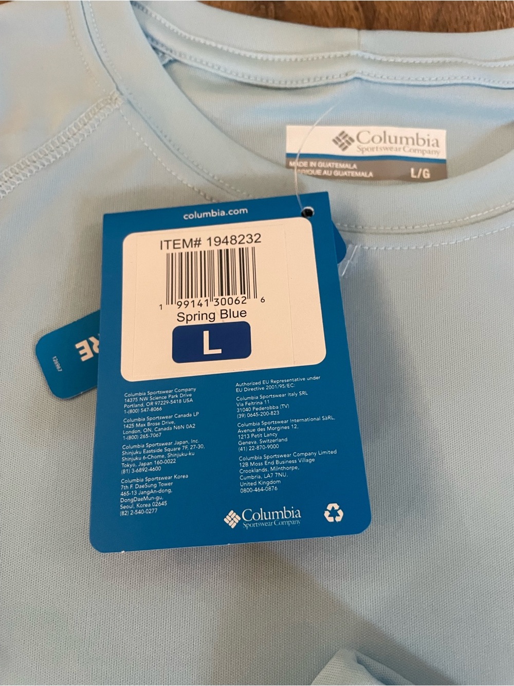 Columbia Women's Long Sleeve Sun Tee, Spring Blue - Picture 6 of 7